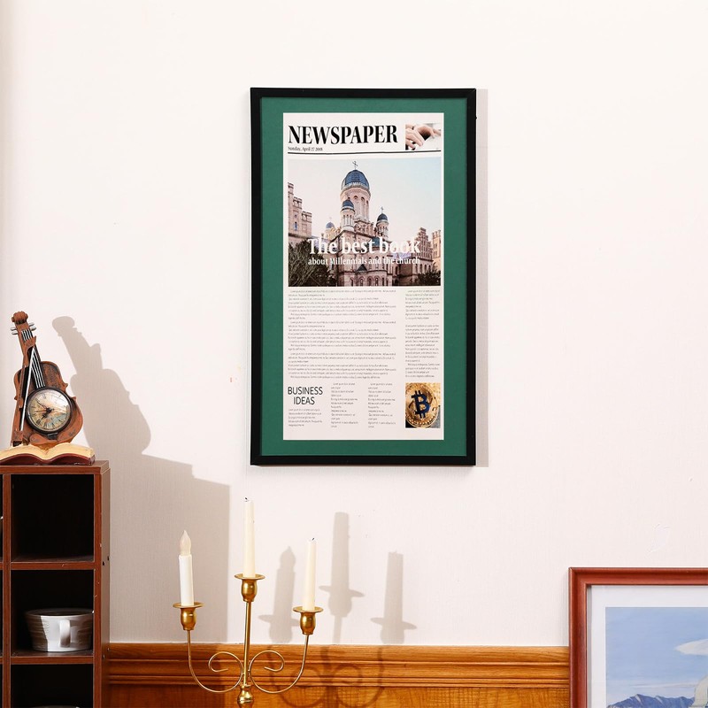 DoubleFill 3 Pcs 11x22 in Newspaper Frame with Mat Assorted