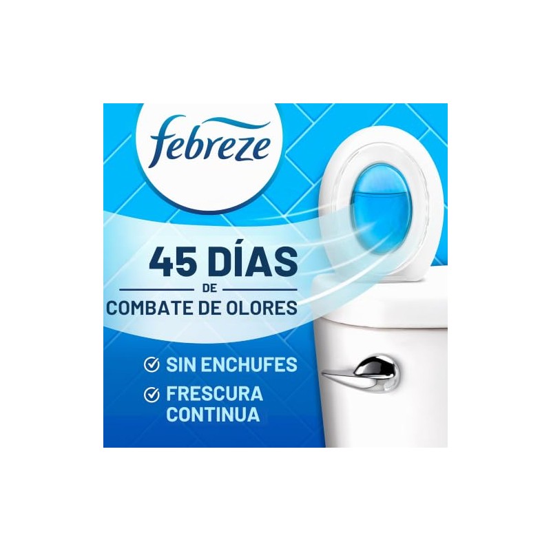 Febreze Ambientador multicolor para baño, lucha contra el olor, alternativa