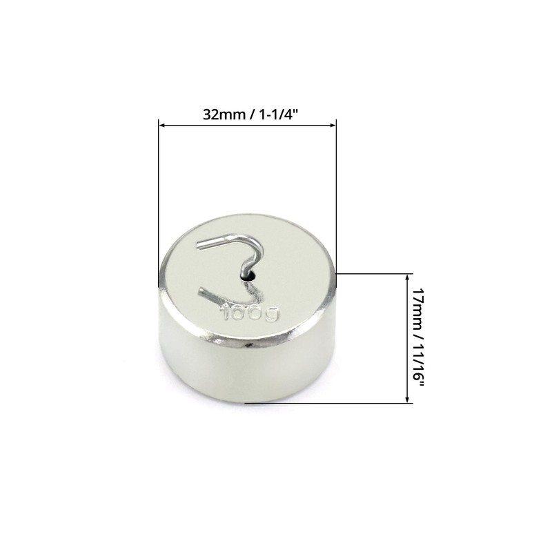 QWORK Double Hook Physics Weights Set, 10pcs 100g Metal Weights