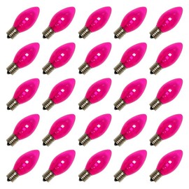 Action Lighting 00026 - C9 Intermediate Screw Base Transparent Pink (25 pack) Christmas Light Bulbs