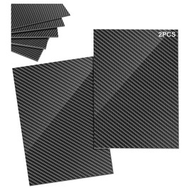 2PCS 100% 3K Carbon Fiber Sheet Lanstics Carbon Fiber Plate Carbon Fiber Laminate Plate Plain Weave Panel Sheet 2.5MM Thickness Glossy Surface 200X300X0.5MM 2MM 2.5MM 3.0MM