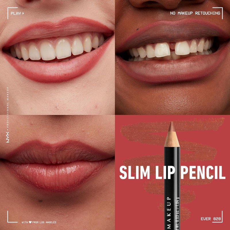 NYX PROFESSIONAL MAKEUP Slim Lip Pencil, Ever, 0.03 Ounce