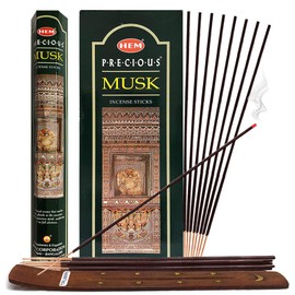 Precious Musk Incense Sticks and Incense Stick Holder Bundle Insence Insense Hem Incense Sticks