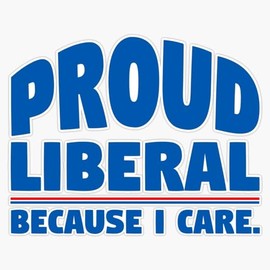 Proud Liberal - Because I Care Sticker Bumper Sticker Vinyl Decal 5"