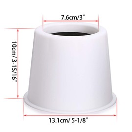 Btsky Round Furniture Risers for Raising Beds, Tables and Other Furniture, Heavy Duty, Set of 4, Plastic, White, 3 Inches
