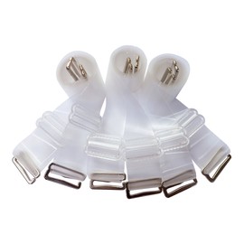 Invisible Clear Elastic Bra Straps Replacement - Metal Hook Transparent & Adjustable (Regular-12mm, 3 Pairs)
