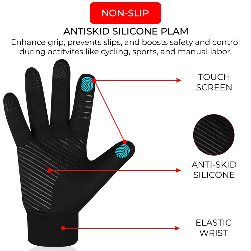 SAWANS Winter Gloves Men Women Touchscreen Running Gloves Non-Slip Grip