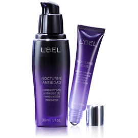 L'BEL Set Nocturne, Contorno Ojos 15 g Srum Antiedad 30 ml Bolsa de Regalo, con cido Hialurnico, Cuidado Facial, Skincare, para Todas Edades, para Rosto Saludable y Descansado