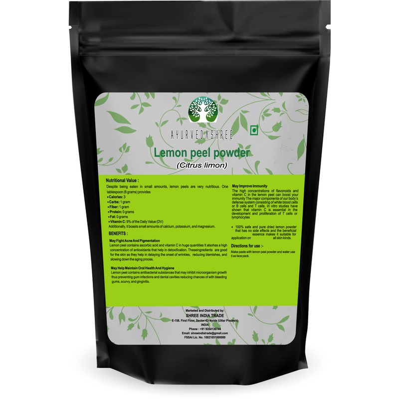 AYURVEDASHREE Lemon Peel Powder 200 Gm | 100% Pure |