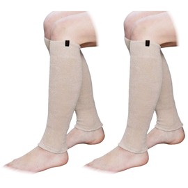 [mite] Mite Light Long Leg Warmers for Calves, Set of 2 Pairs (Beige + Beige), Wash Change Set, 15.7 inches (40 cm), Whimsical, Feet Cool, Thermal, Cold Protection, No Constriction, Loose Type, Men's, Women's, Tsuyama City, Okayama Prefecture,