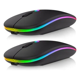 MOYAC 2pzs Ratón Silencioso De Oficina Inalámbrico Recargable