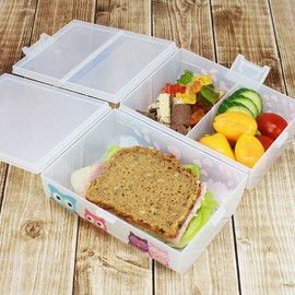 Com-four® Lunch Box for Travelling with Different Motifs – Lunch Box for Children with Dividers