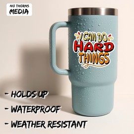 I Can Do Hard Things Sticker 4 Inch Motivational Encouragement - Waterproof Vinyl Decal for Laptop Water Bottle Car Tumbler - Durable Funny Aesthetic Long-Lasting Stickers for Adults ID44990