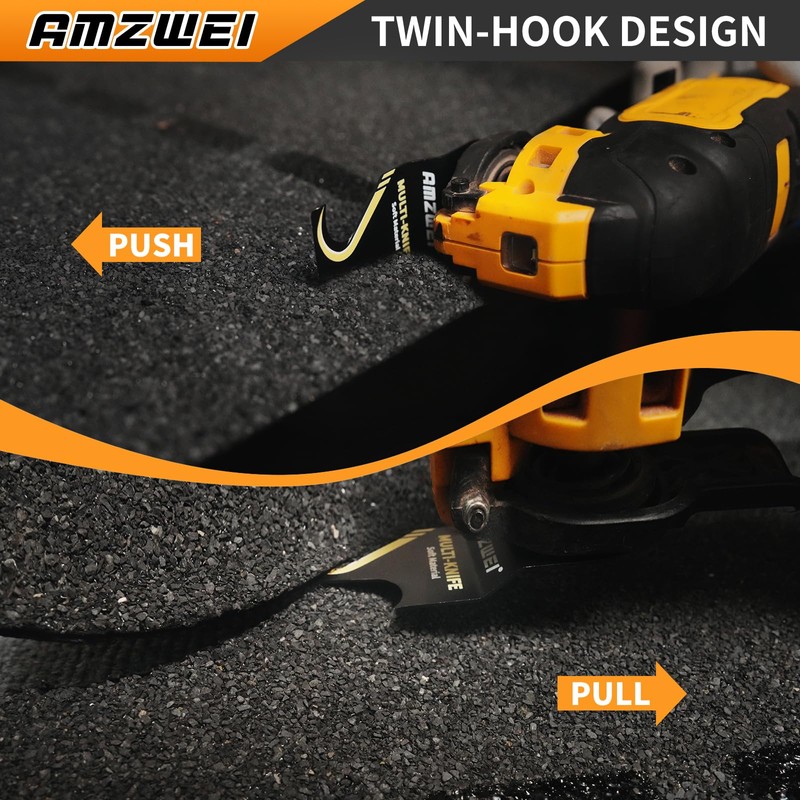 AMZWEI 6PCS Hook Knife Oscillating Multi Tool Blade, Triped-Edge Push