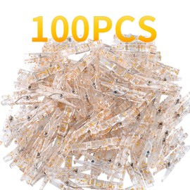 100 Pieces Clear Plastic Utility Paper Clip, Photo Paper Peg Pin, Clothes Line Clips, Craft Clips, 3.5 x 0.5cm x 0.7cm (Gold Glittered)
