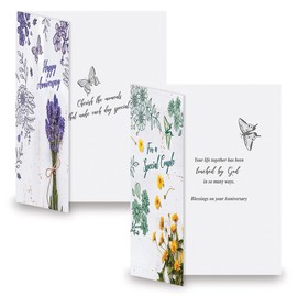 Celebrating Your Anniversary Faith Cards With Scripture- Set of 8 (2 each of 4 Designs)