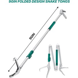 LURMMUE 90" Snake Grabber Tool, Heavy Duty Snake Grabber with Long Reach | Professional Snake Tongs for Camping, Garden, Outdoor & Emergency Use