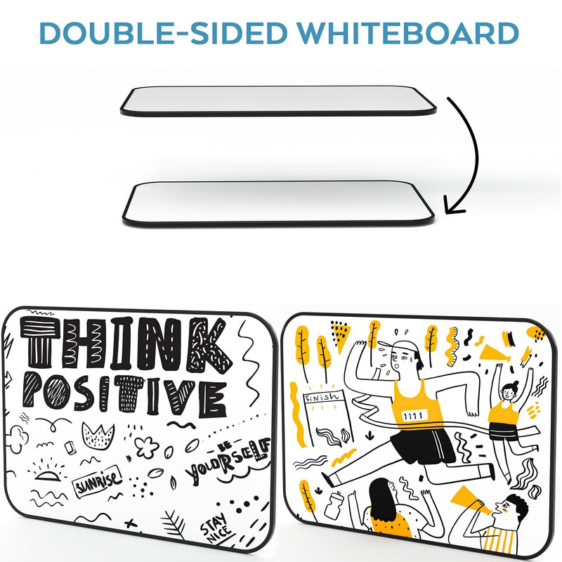 Nicpro 2 Pack Dry Erase Whiteboard A4, Magnetic Double Sided
