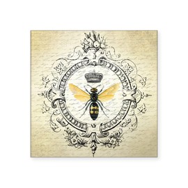 CafePress Vintage French Queen Bee Sticker Square Bumper Sticker Car Decal