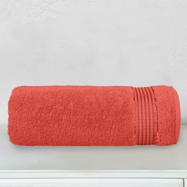 Elegant Comfort Premium Turkish Cotton 1 Piece Jumbo Bath Towel - 35 x 70 inch, Luxurious Hotel Spa Quality 100% Turkish Cotton Large Bath Towel - Highly Absorbent - Soft Bathroom Towel, Coral