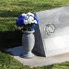 OPTIMUM Memorial Cemetery Flower Vase - Plastic (Light Grey Granite)