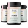 Winged Glow Up Collagen Powder 3 Pack | Hair, Skin, Nails & Stress Relief for Women | Grass Fed Collagen Peptides w/Adaptogen Schisandra, Snow Mushroom, Vitamin C & Biotin | Unflavored (75 Servings)