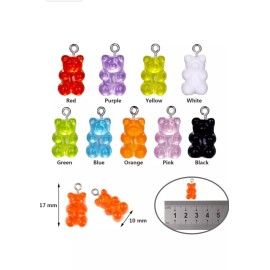 The Slippery Pearl 50 PCs Gummy Bear Charms Candy Pendants Assorted Lot Wholesale Findings Bulk