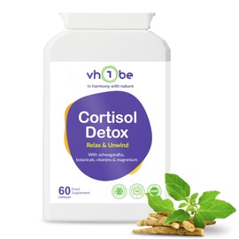 Ashwagandha Cortisol Detox 1000mg – Cortisol Reducing Supplement for Stress, Anxiety, Sleep, Hormone Balance, Energy & Focus – 60 Vegan Tablets