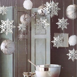Christmas Decorations New Year Decorations Snowflakes Set of 12 Home Decor Christmas Party Christmas Ornaments Snowflakes Decoration (Silver)