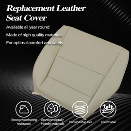 SecosAutoparts Driver & Passenger Bottom Perforated Leather Replacement Seat Covers Tan Compatible with Acura TSX 2009 2010 2011 2012 2013 2014