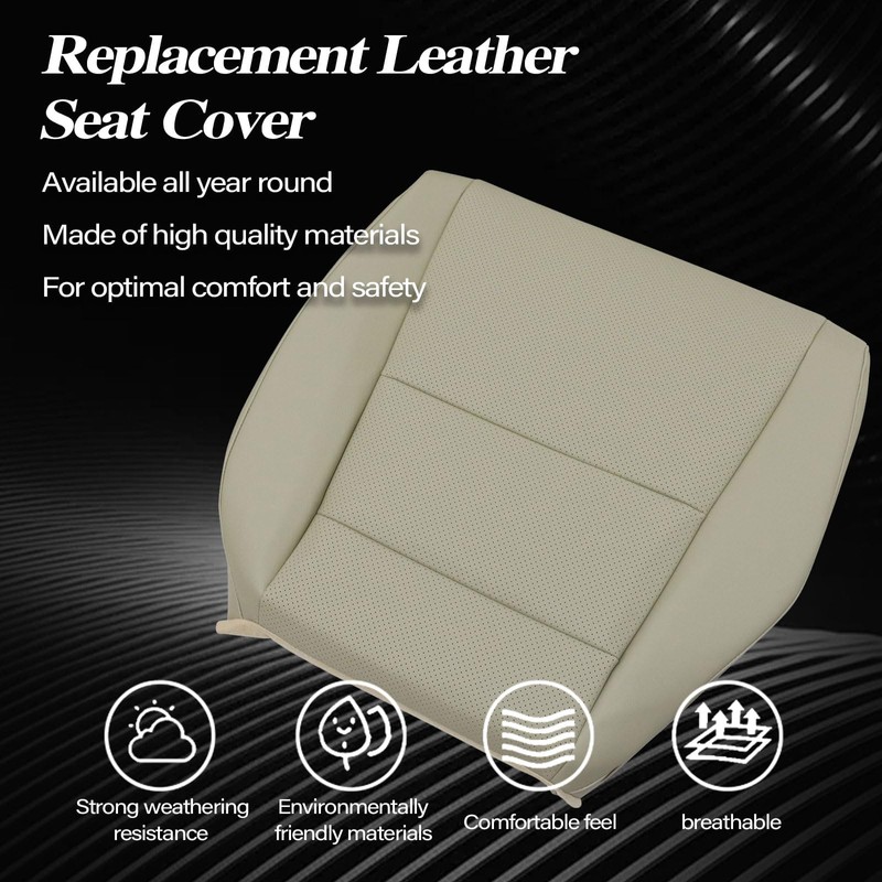SecosAutoparts Driver & Passenger Bottom Perforated Leather Replacement Seat Covers