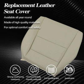SecosAutoparts Driver & Passenger Bottom Perforated Leather Replacement Seat Covers Tan Compatible with Acura TSX 2009 2010 2011 2012 2013 2014