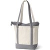 Lands' End Natural Long Handle Zip Top Canvas Tote Natural/silver