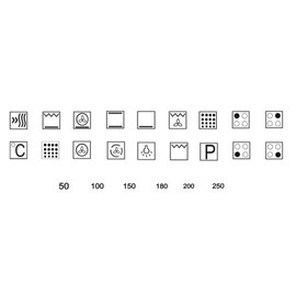 Cooker Sticker Set Cooker Symbols to Stick On (RPt5/1) (6mm) Black