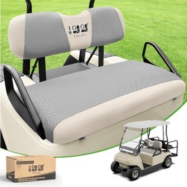 10L0L Golf Cart Seat Covers Kit, for Club Car DS and EZGO TXT RXV Original Front Seat Cushion, Breathable Fabric Material Keep Cool in Summer, No Need to Use Gun Nails