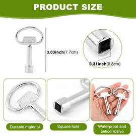 MAYIT 4Pcs 5/16 In Sillcock Water Key Compatible with Danco 80132 Water Spigot Key Water Shut Off Key Square Stem Outdoor Faucet Handle