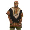 Traditional Print Unisex Dashiki, Black