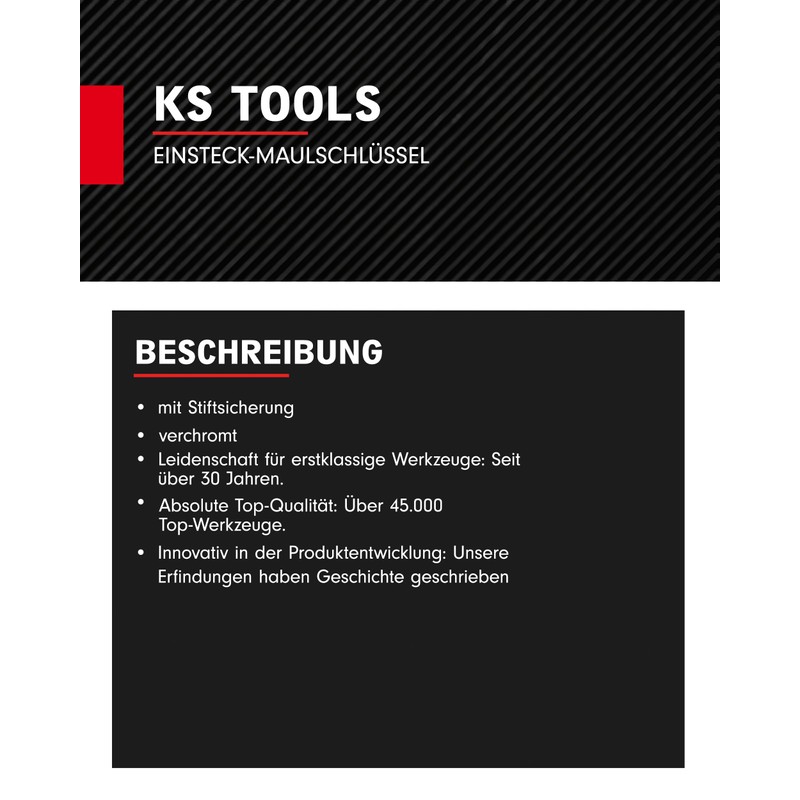 KS Tools 516.2114 9x12mm Push fit flared wrench, 14mm