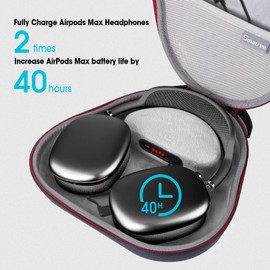 Smatree Airpods Max Base de carga para Airpods Max, funda de carga de batería de 2000 mAh, Airpods Max, estación de carga de Airpods Max, bolsa portátil de carga para Airpods Max