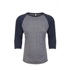 Next Level Unisex Tri-Blend 3/4 Sleeve Raglan-Vintage Navy/Premium Heather-Med
