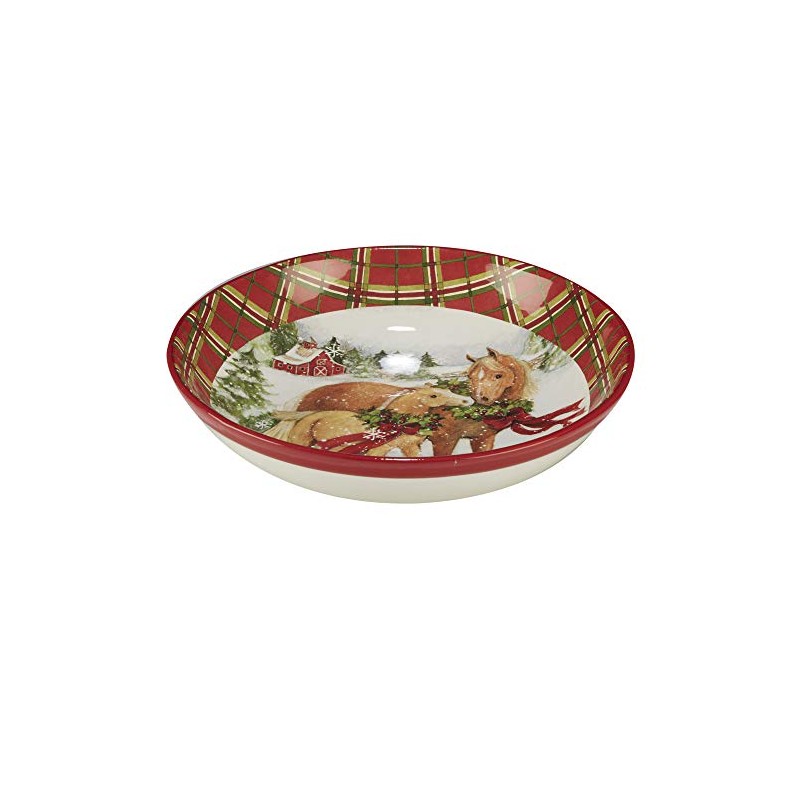 Christmas on the Farm Serving/Pasta Bowl 13.25" x 3", Multicolor