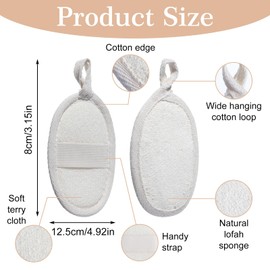 Nogeqi 4 Stück Luffa Schwamm Douche, Loofah Sangle Dos Aus Umweltfreundlichem, Wiederverwendbarer Peeling Schwamm Körper Natürlicher Für Damen Und Herren Spa, Küche, Bad, Gesicht, Body