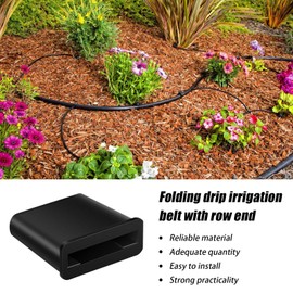 Drip Tape End Cap - Drip Tape Hose End - Foldable Connectors Fits 5/8in Tube Leak-Proof for Landscape Potted Plant Soaker Sprinkler Hose