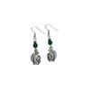 Green crystal Spartan, Gladiator or Trojan Earrings on sterling silver
