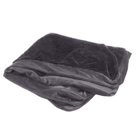 Furhaven Replacement Dog Bed Cover Plush & Velvet L Shaped Chaise, Machine Washable - Platinum Gray, Jumbo Plus (XX-Large)