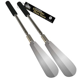FOOTMATTERS Expander Shoe Horn Extra Long Handle - Twist to Lock - Extends 16 to 31 inches - 2 Pack
