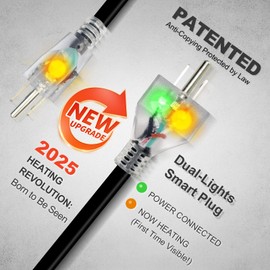 MAXKOSKO 24Ft. 120V Dual Lights Pipe Heating Tape, Self-Regulating Heat Trace for Metal & Plastic Water Pipes, Frost Protection for RV, Drain, Sewer (-40°F/-47°C)