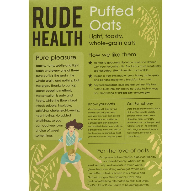 Rude Health Wholegrain Puffed Oats, 175g