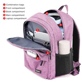 LIBENED School Backpack for Teen Girls, Cute College Backpacks for Women Students Aesthetic Bookbag Large 15.6 Inch Laptop Bag Middle School Back Pack, Pink