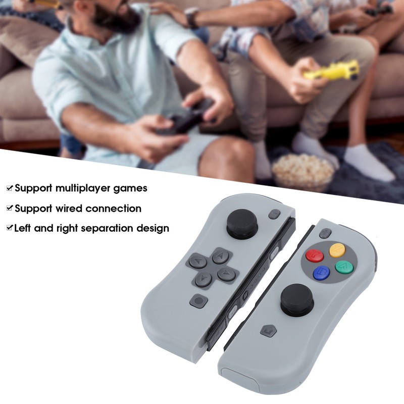 For Joycon Game Console Wireless Bluetooth Gamepad Right Left(gris foncé